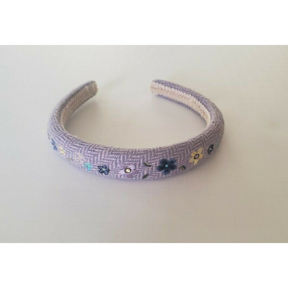 Vintage Gymboree Headband Periwinkle Herringbone & Floral Pattern 2001